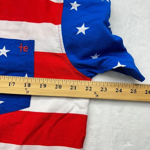 Tipsy Elves American Flag Shirt Men’s Size Medium USA Button Down Patriotic - Picture 8 of 8
